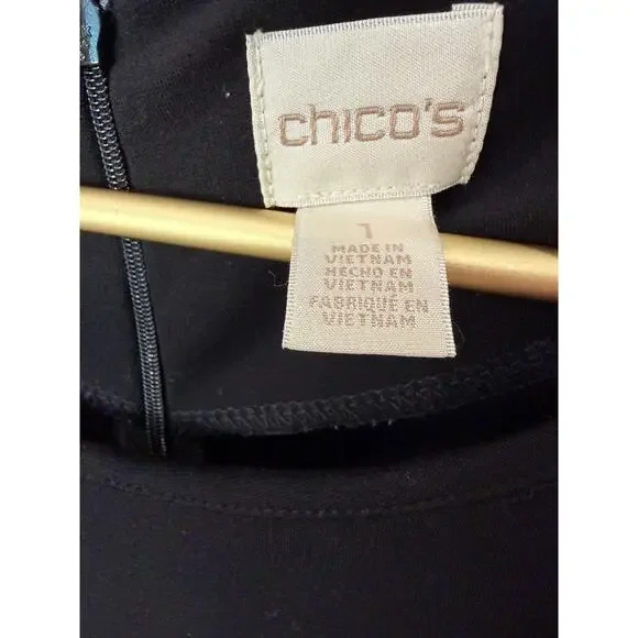 CHICO'S Black Stretch Sheath Dress M 🖤 - Picture 4 of 7